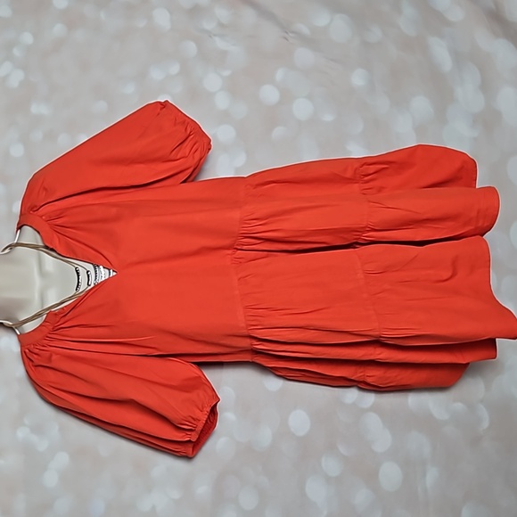 Japna | Orange Cotton Ruffled Mini Dress - Picture 1 of 6